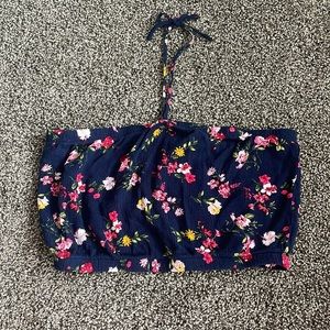 Ambiance Blue Cropped Halter Neck Top Size M